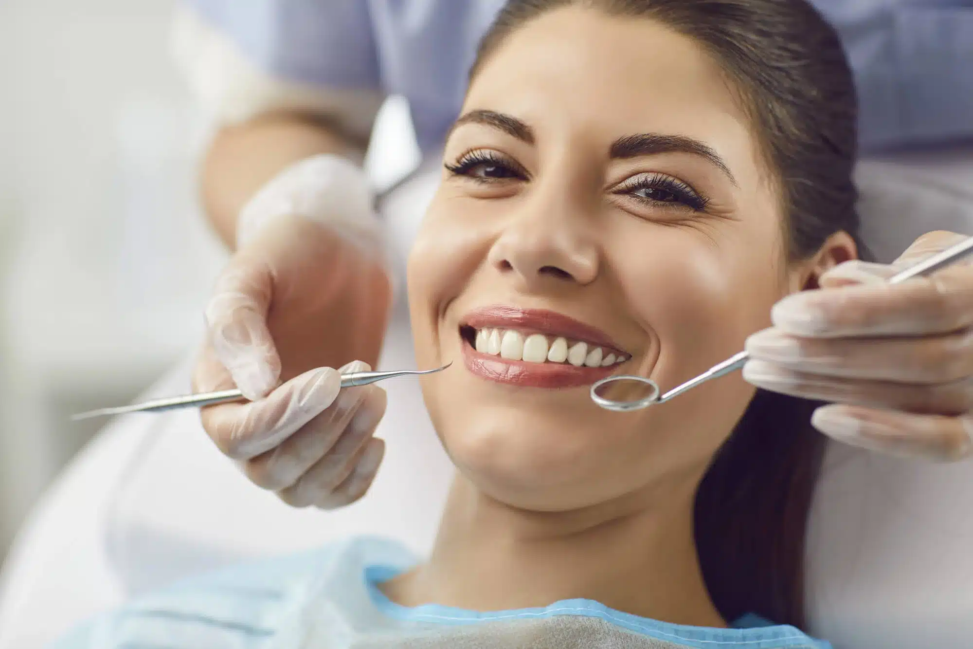 Woman Smiling in the dentist in riverview mi
